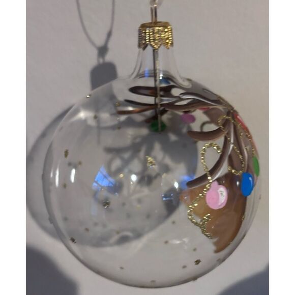 Trimsetter By Dillards Reindeer Garland Handcrafted Clear Glass Ornament Italy - Picture 3 of 7